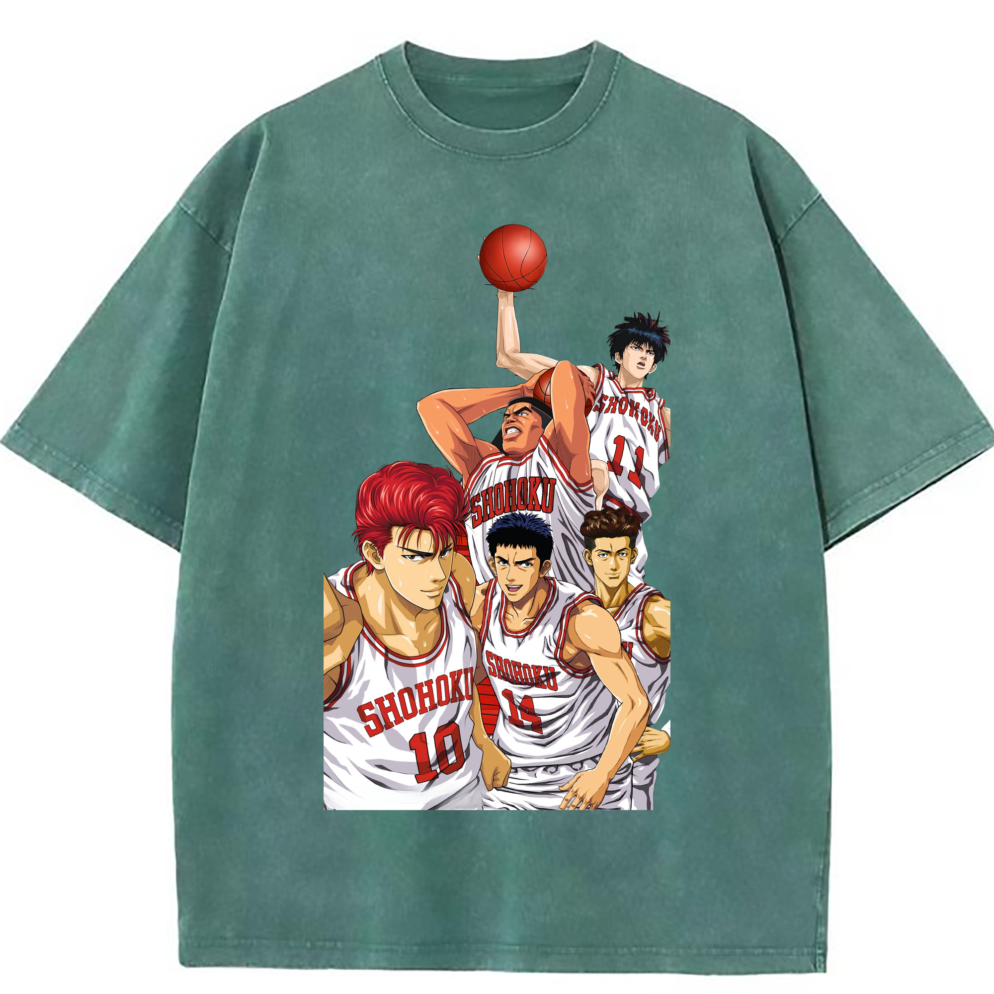 （画像用） SLAM DUNK／スラムダンク 綿100% ヴィンテージ風 半袖Tシャツ（フロントプリント）